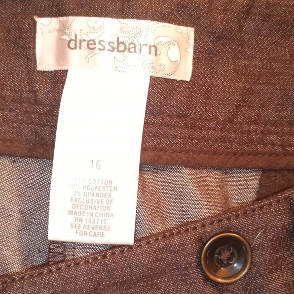 dressbarn Brown Bermuda Shorts Casual Cotton Blend - Picture 3 of 5